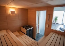 Ausblick aus der Sauna im Seminarhotel in den Schwarzwald